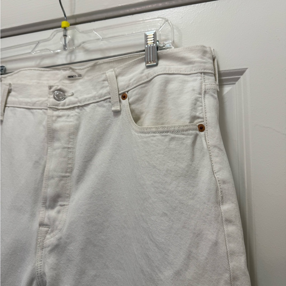 Levis 501 Original Fit 100% Cotton Jeans White - Picture 3 of 11